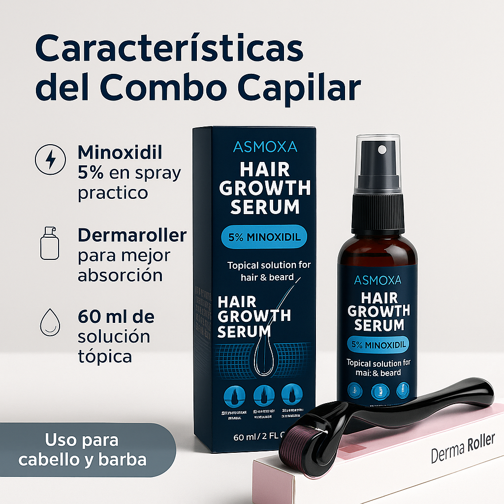 Combo Minoxidil + Dermaroller | Adios Calvicie