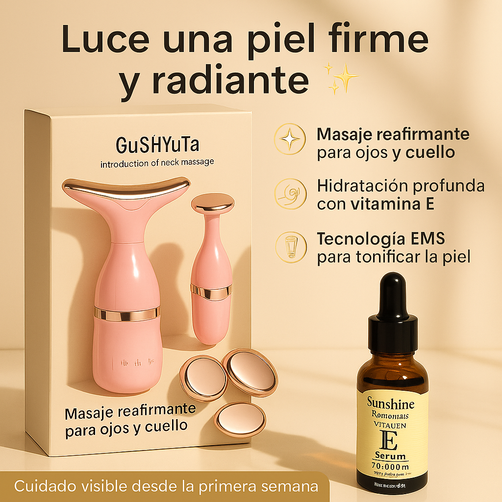 🌟 Combo Rejuvenecedor: Dispositivo Facial 3 en 1 + Suero de Vitamina E