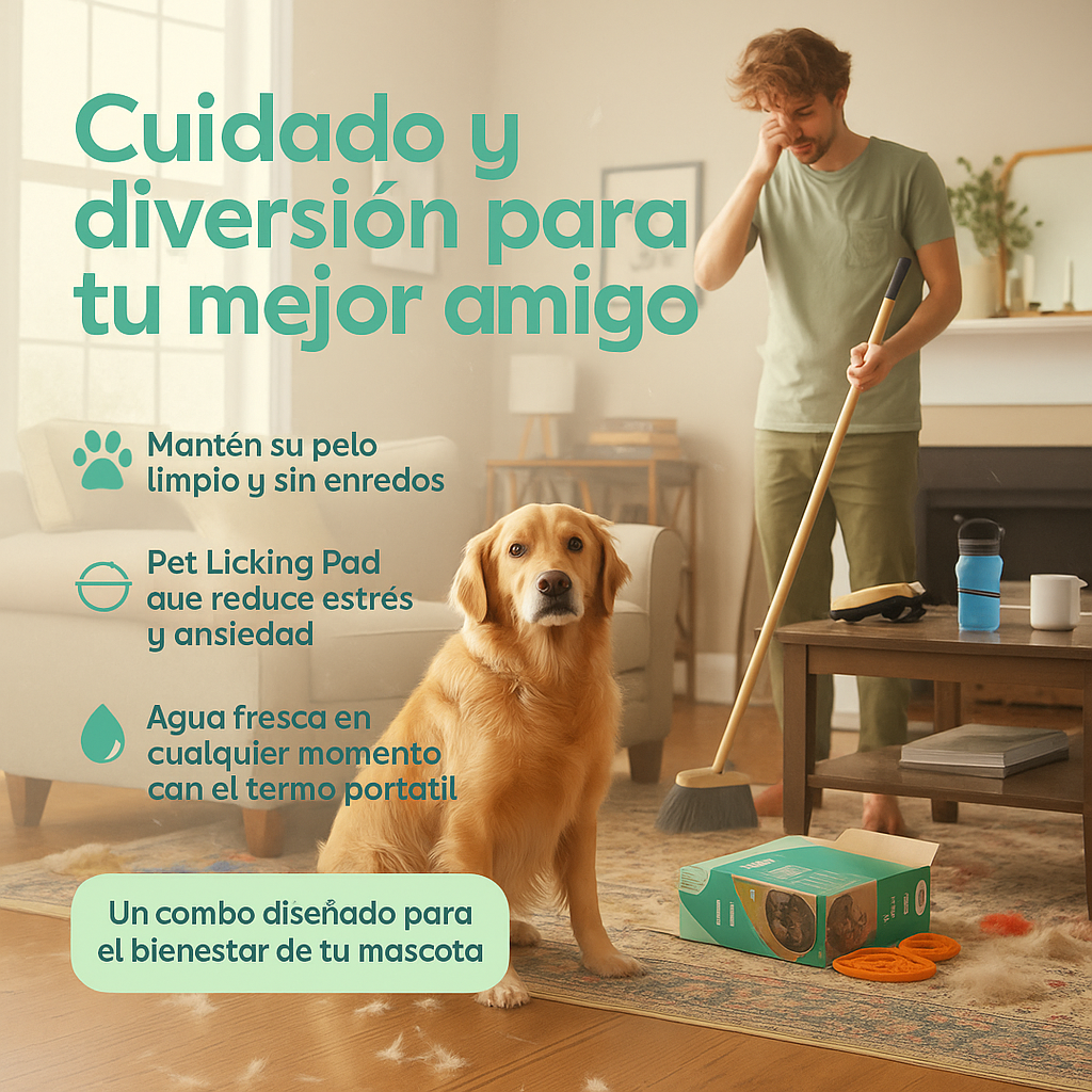 Pet Care 3 en 1: Estilo, Relajación e Hidratación