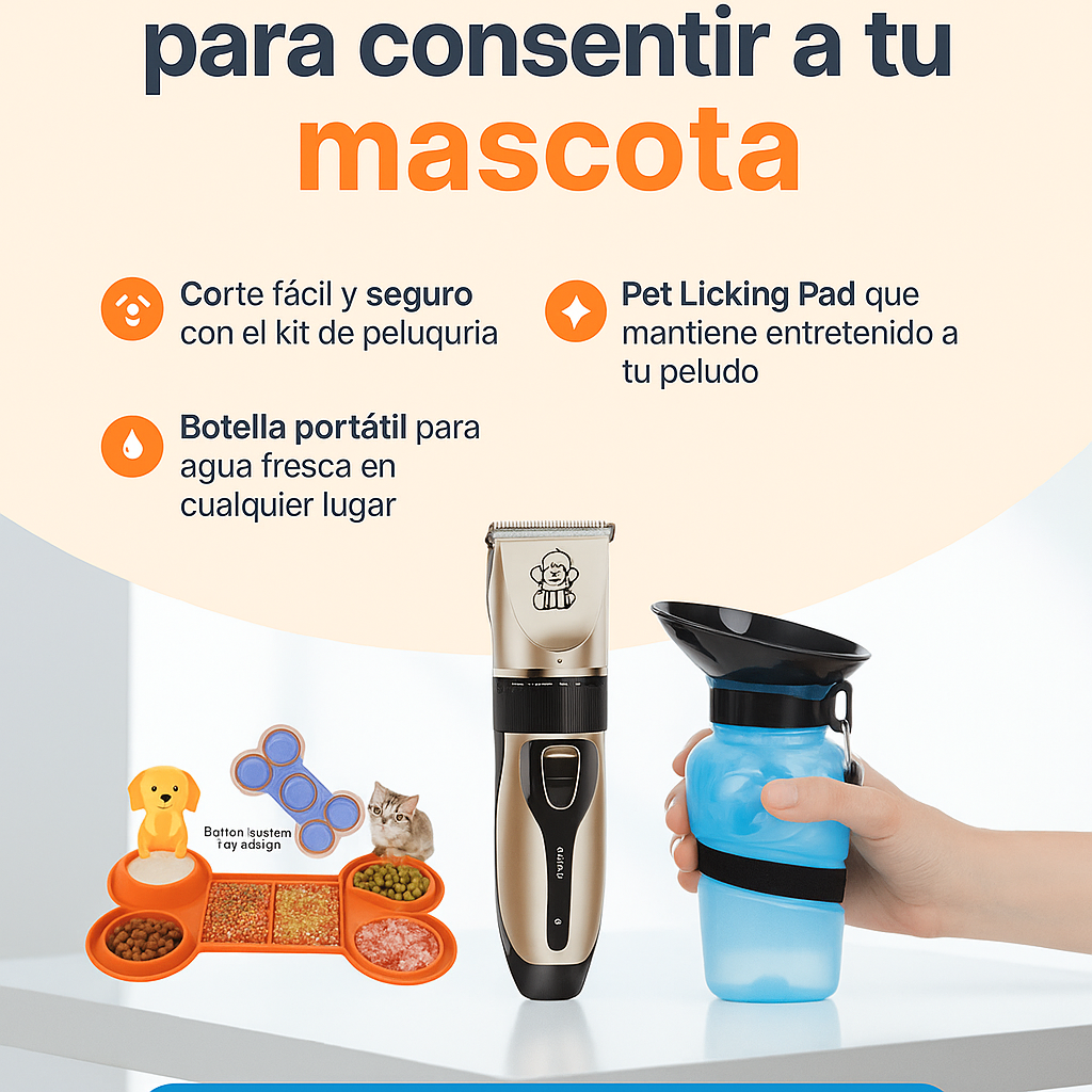 Pet Care 3 en 1: Estilo, Relajación e Hidratación