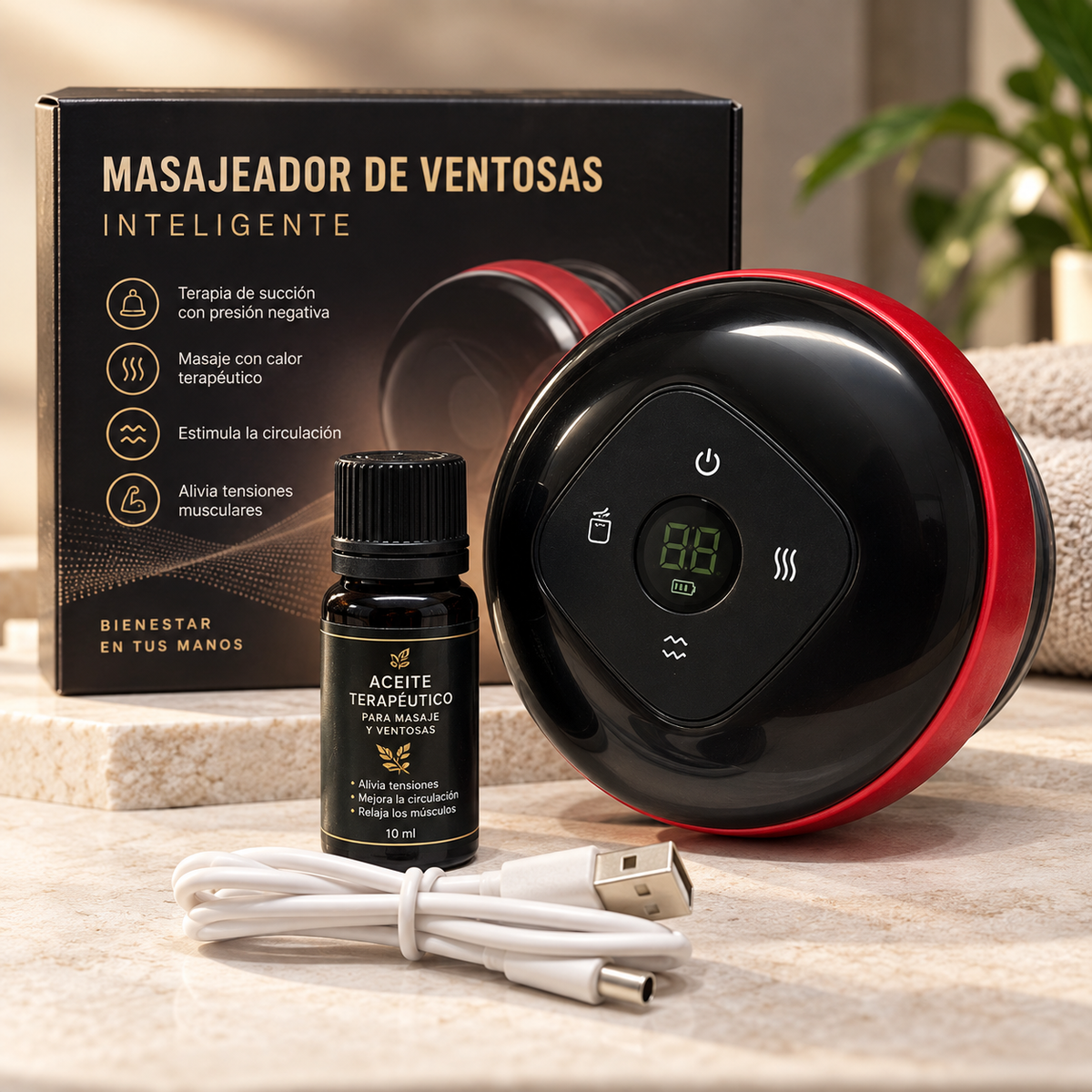 Ventosa Masajeadora Automatica - Aceite incluido