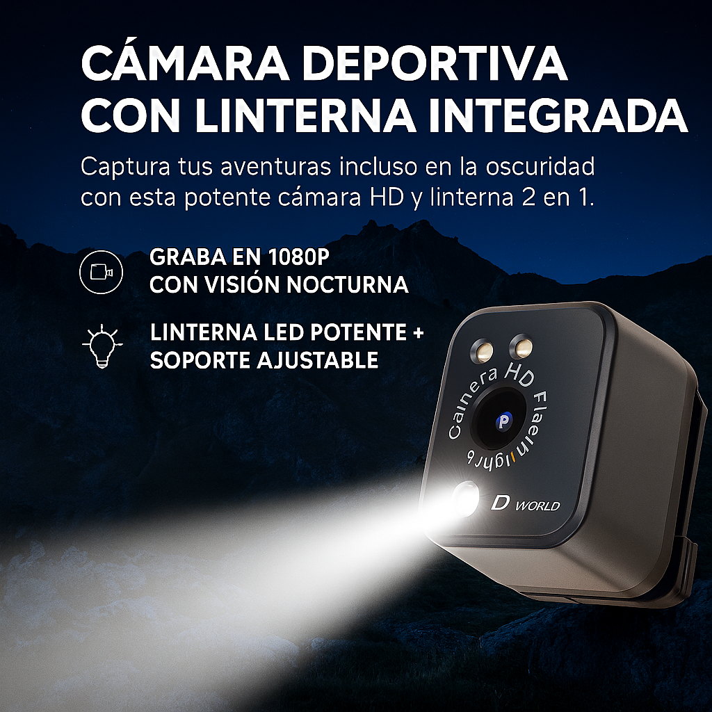 CAMARA DEPORTIVA CON LITERNA | 1080P