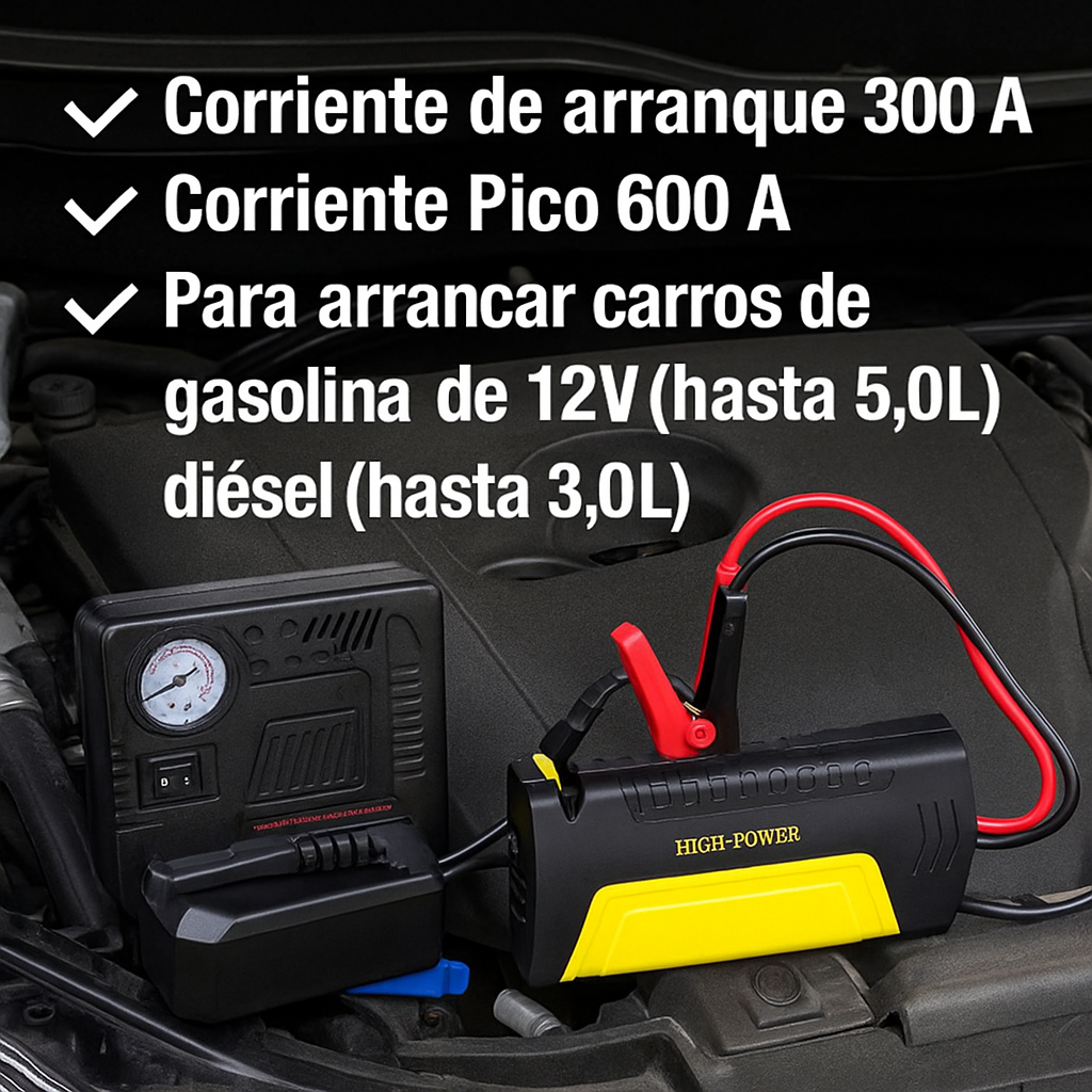 JUMPER TM15 + Bomba de Aire MD‑10505 – Arrancador 16800 mAh con Compresor y Power Bank