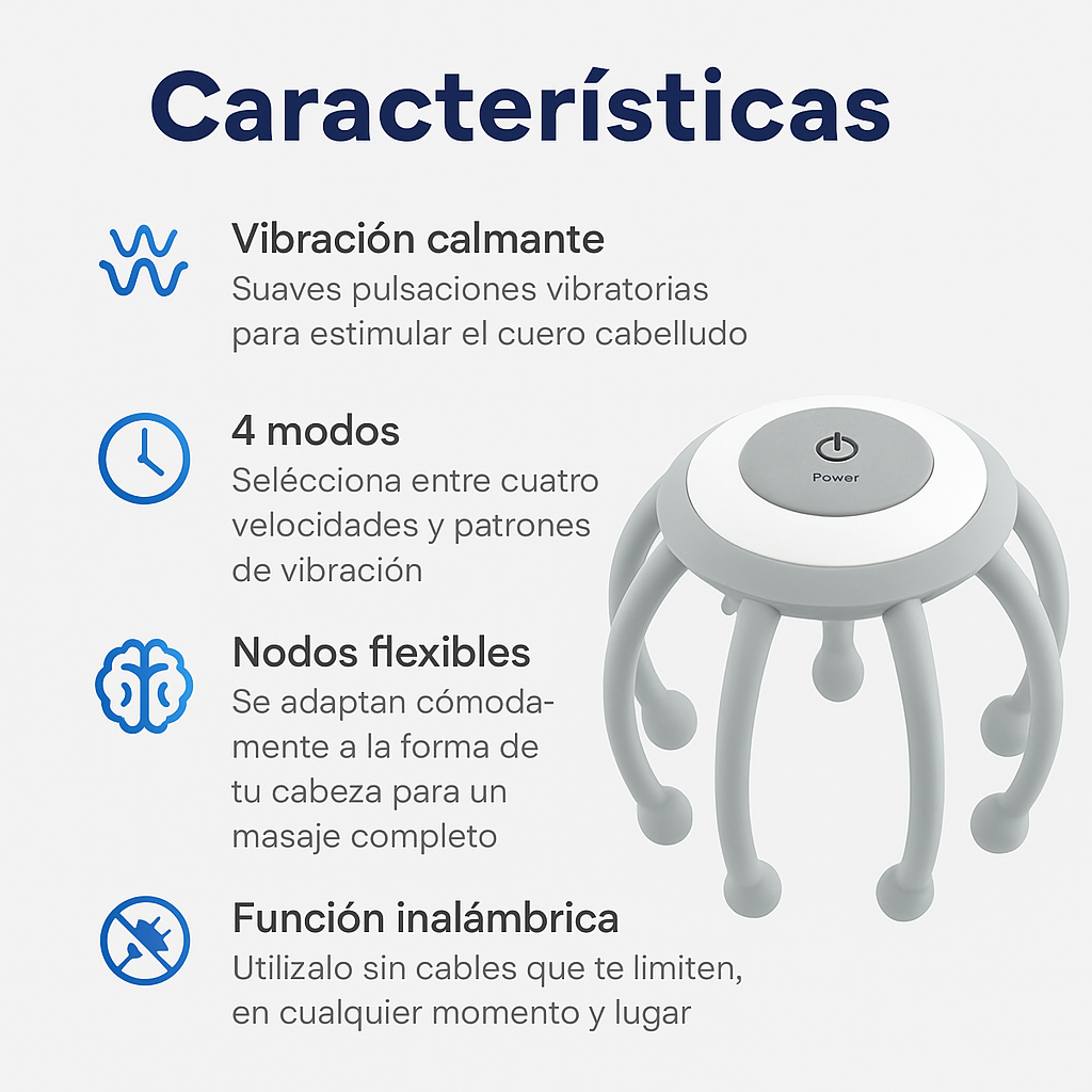MASAJEADOR INALAMBRICO PARA CABEZA
