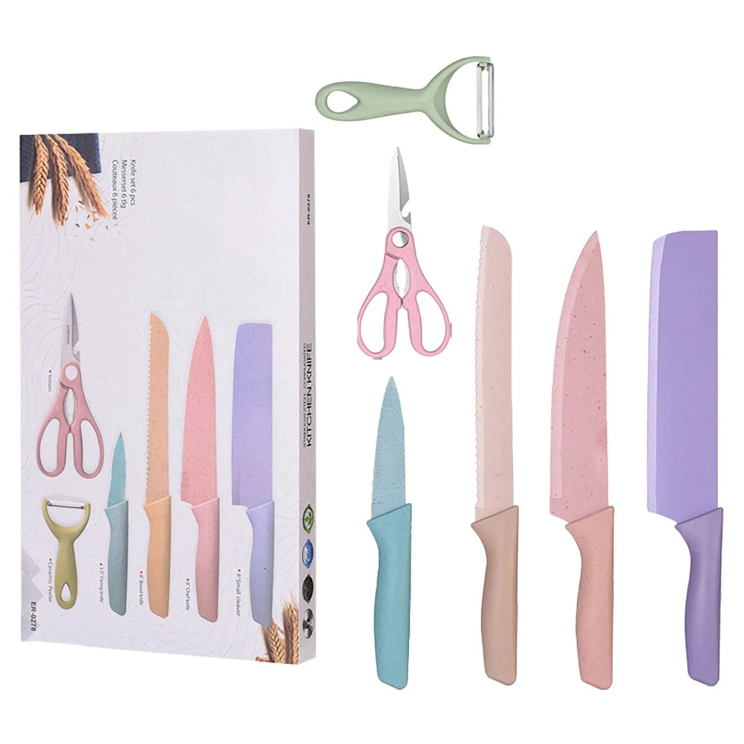 Juego de cuchillos de colores