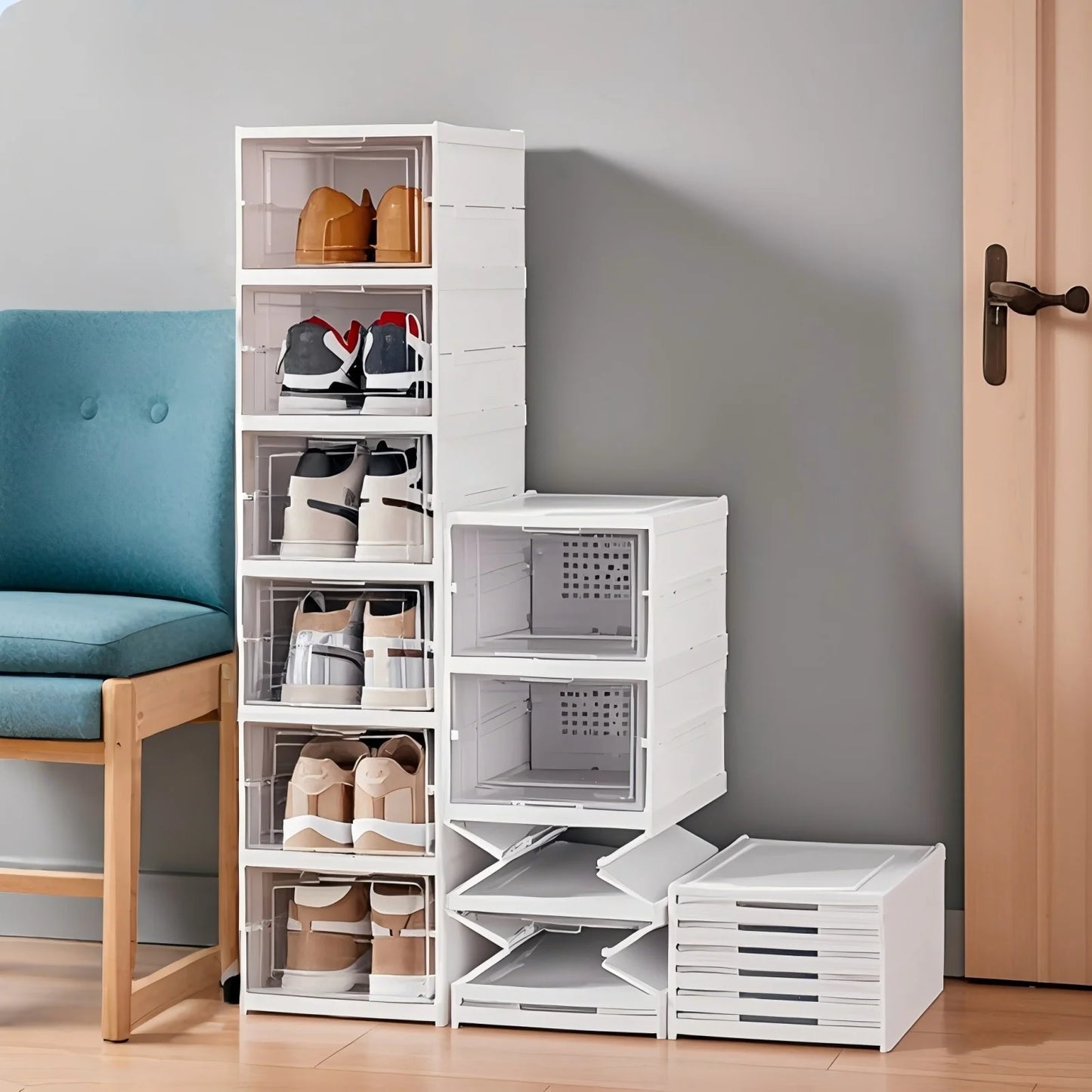 Zapatera Acrílica Plegable - SET DE 6 NIVELES