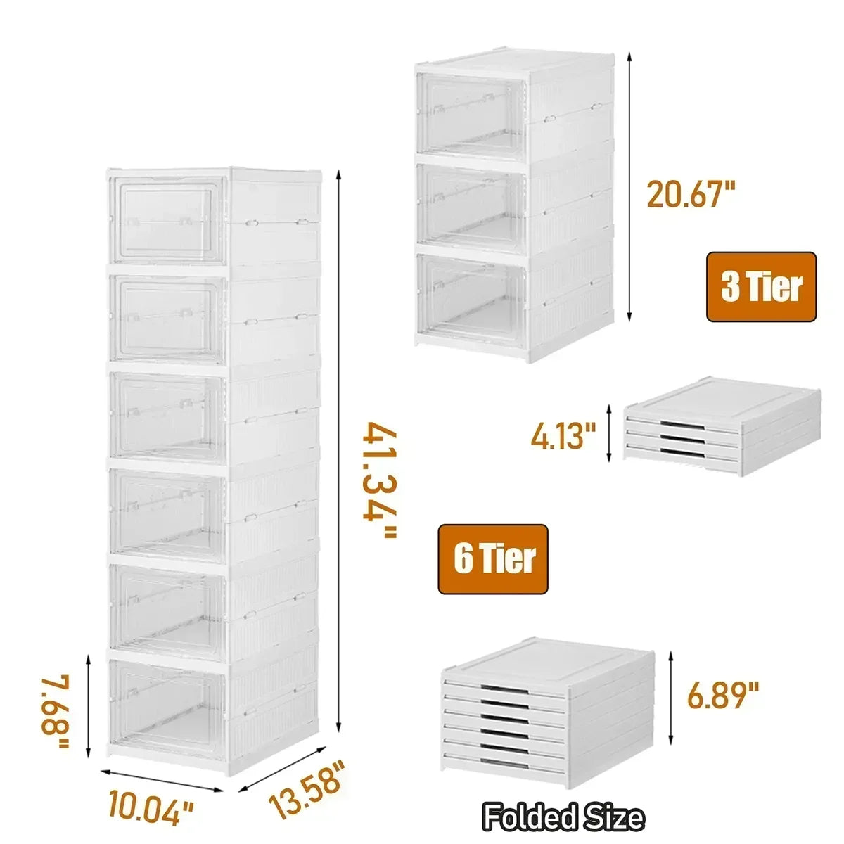 Zapatera Acrílica Plegable - SET DE 6 NIVELES