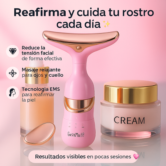 ✨ Dispositivo Facial 3 en 1 EMS | Reafirma, Rejuvenece y Adelgaza al Instante