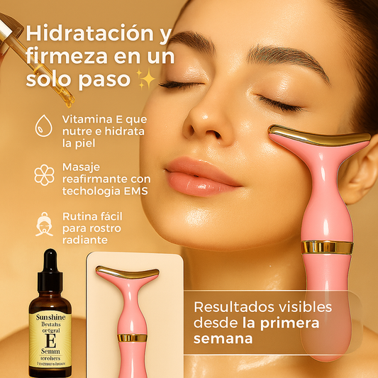 🌟 Combo Rejuvenecedor: Dispositivo Facial 3 en 1 + Suero de Vitamina E