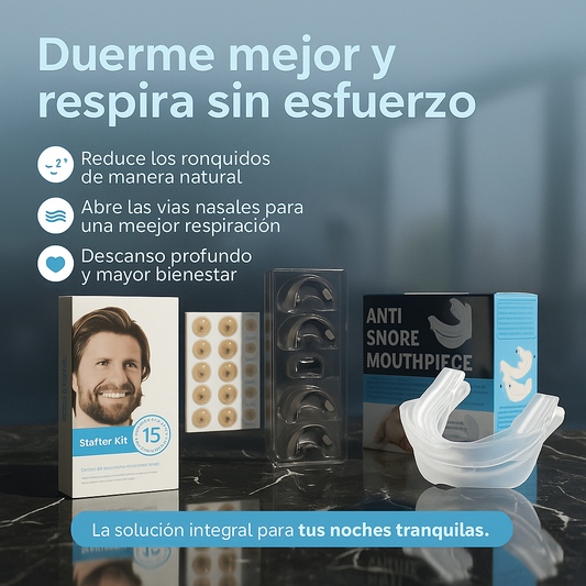 Combo Protector Bucal + Tiras Nasales Magnéticas