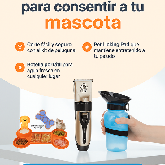 Pet Care 3 en 1: Estilo, Relajación e Hidratación