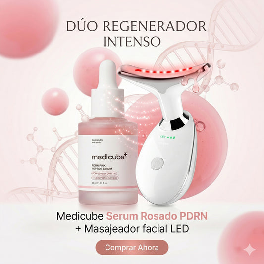 Masajeador LED + Serum Medicube PDRN Rosado