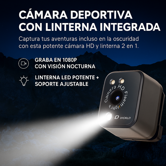 CAMARA DEPORTIVA CON LITERNA | 1080P