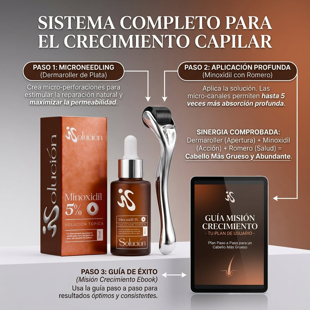 Combo Minoxidil + Dermaroller | Adios Calvicie