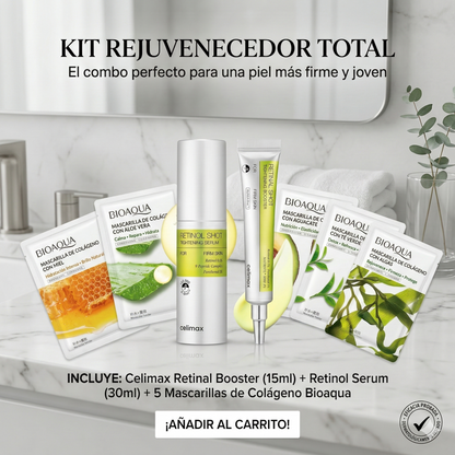 Celimax Retinal Booster 15ml + Retinol Serum 30ml + 5 Mascarillas de Colágeno