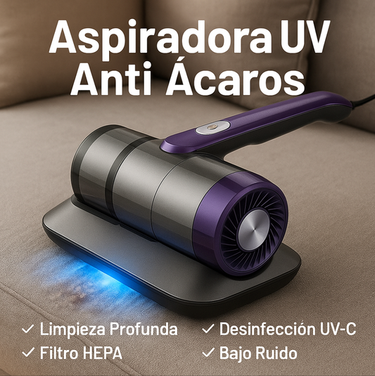 Aspiradora UV Anti-ácaros Para Colchones Y Muebles – Elimina Hasta 99.9 % de Bacterias Y Polvo 💨⚡️