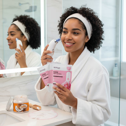 COMBO REMOVEDOR DE IMPUREZAS: EXTRACTOR + EXFOLIANTE FACIAL DE COCO + 5 MASCARILLAS