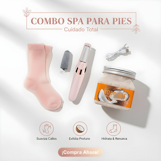 COMBO ANTI CALLOS DEFINITIVO: PEDICURA ELECTRICA + EXFOLIANTE DE COCO + MEDIAS Hidratantes