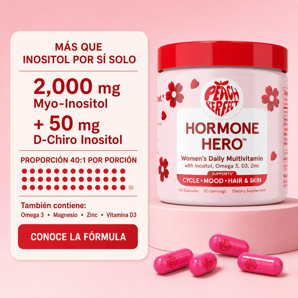 Peach Perfect Hormone Hero - 120 Capsulas