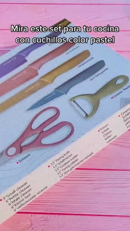 Juego de cuchillos de colores