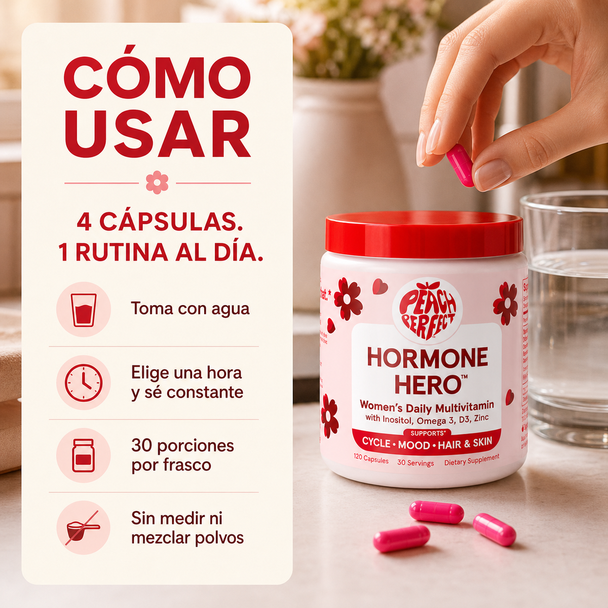 Peach Perfect Hormone Hero - 120 Capsulas